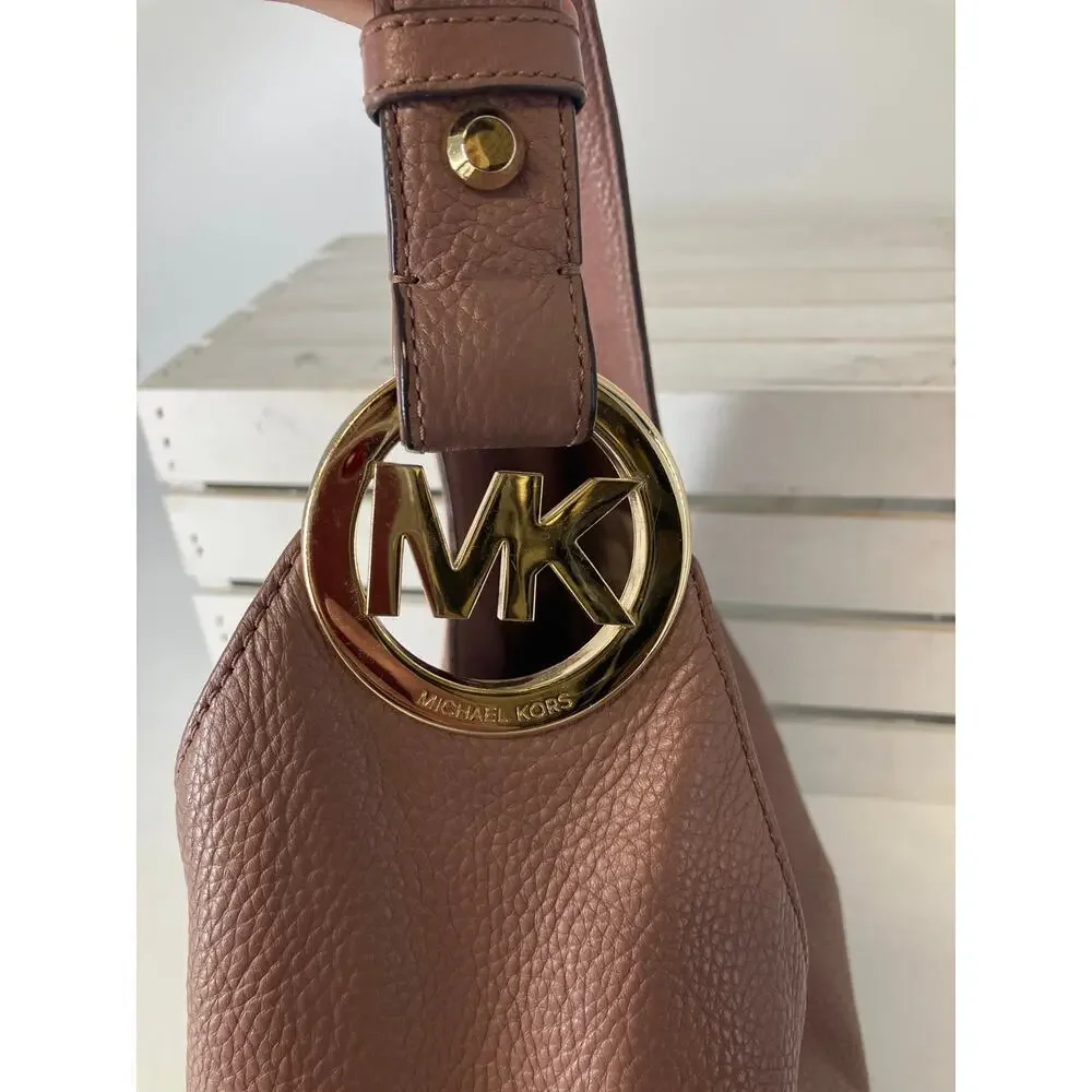 Michael Kors, large mauve leather shoulder bag
